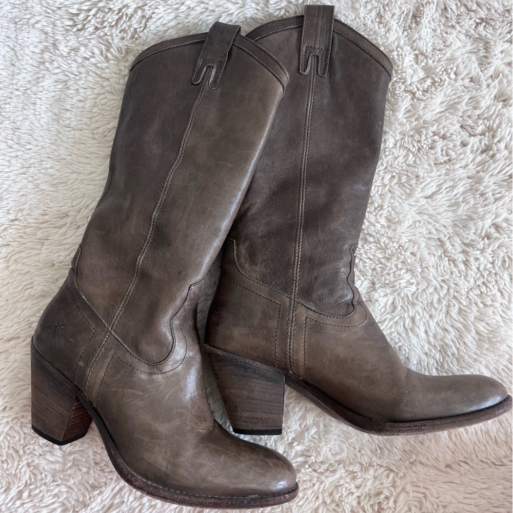 Frye Tall Boots Mushroom grey/brown